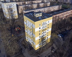 Окрашивание фасада жилого дома, г. Санкт-Петербург, пр.Ветеранов, 12. Фасадная краска Зеландия